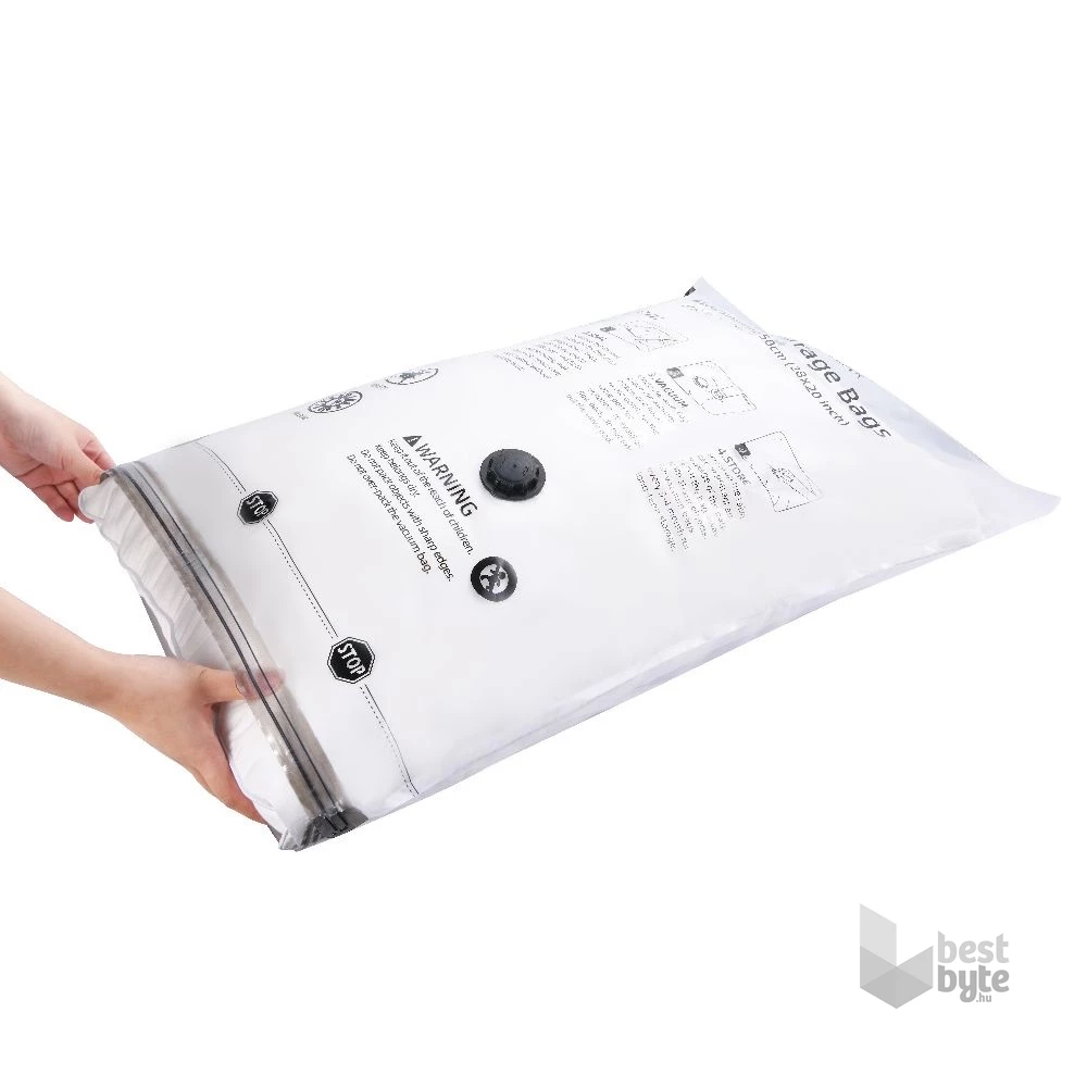 Flextail vákuumzsák szett – 4 db 60 × 80 cm-es újrahasználható tárolózsák L méret