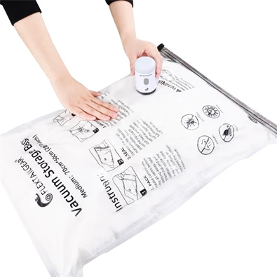 Flextail vákuumzsák szett – 4 db 60 × 80 cm-es újrahasználható tárolózsák L méret