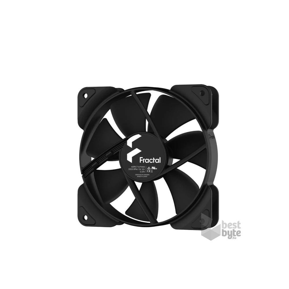 Fractal Design 120mm Aspect 12 PWM fekete ház hűtőventilátor