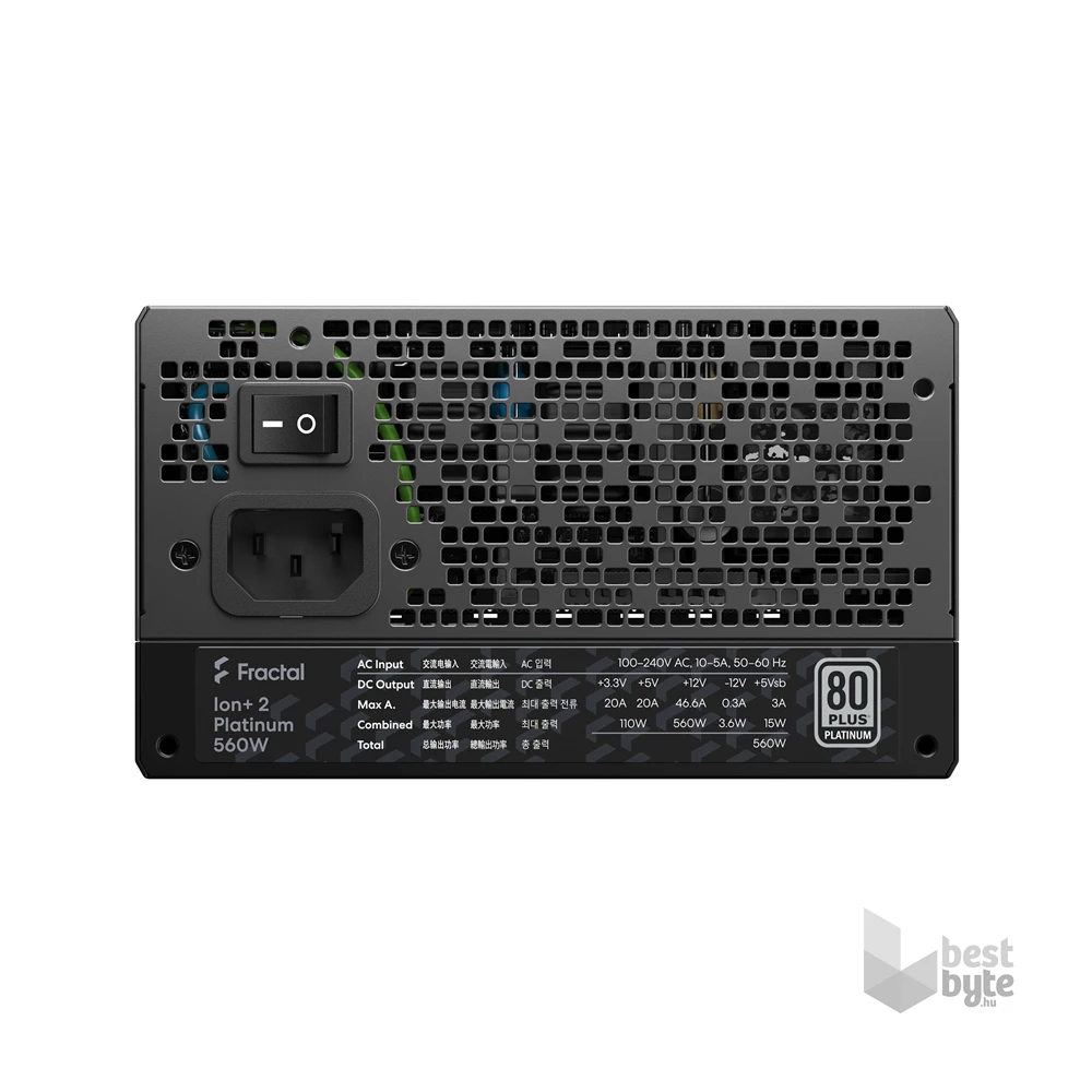Fractal Design Ion+ 2 550W (560W) 80+ Platinum ventillátorral moduláris dobozos tápegység