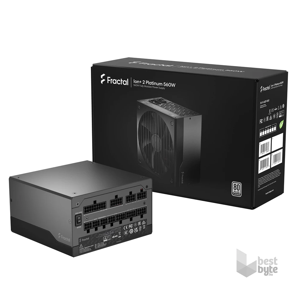 Fractal Design Ion+ 2 550W (560W) 80+ Platinum ventillátorral moduláris dobozos tápegység