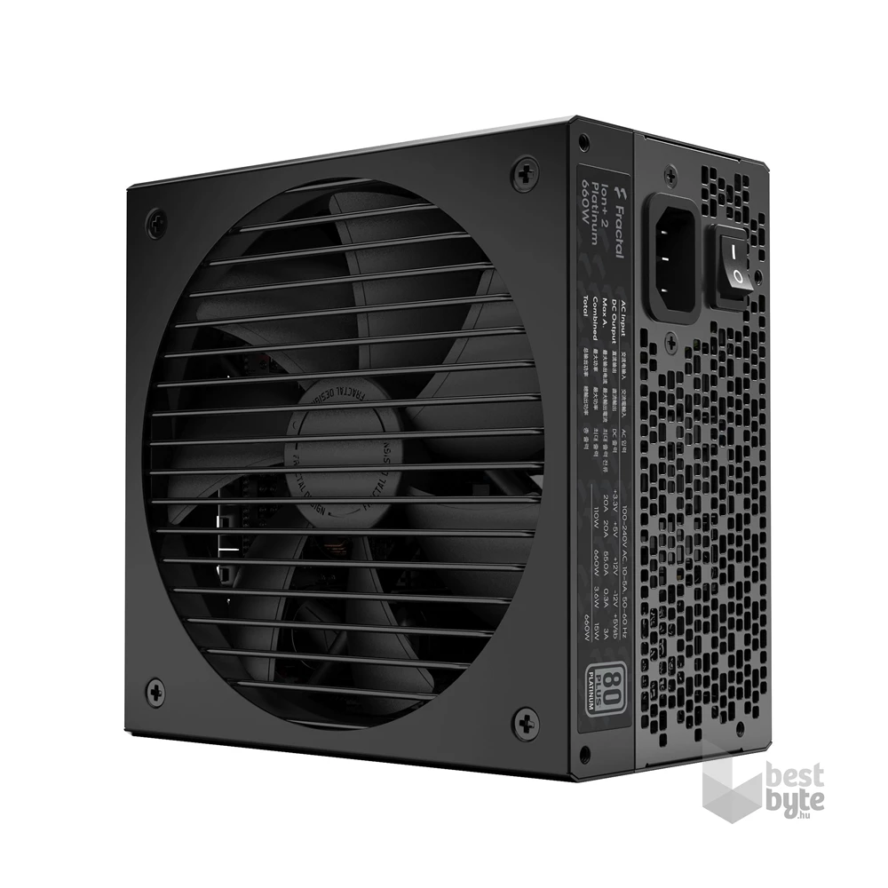 Fractal Design Ion+ 2 650W (660W) 80+ Platinum ventillátorral moduláris dobozos tápegység