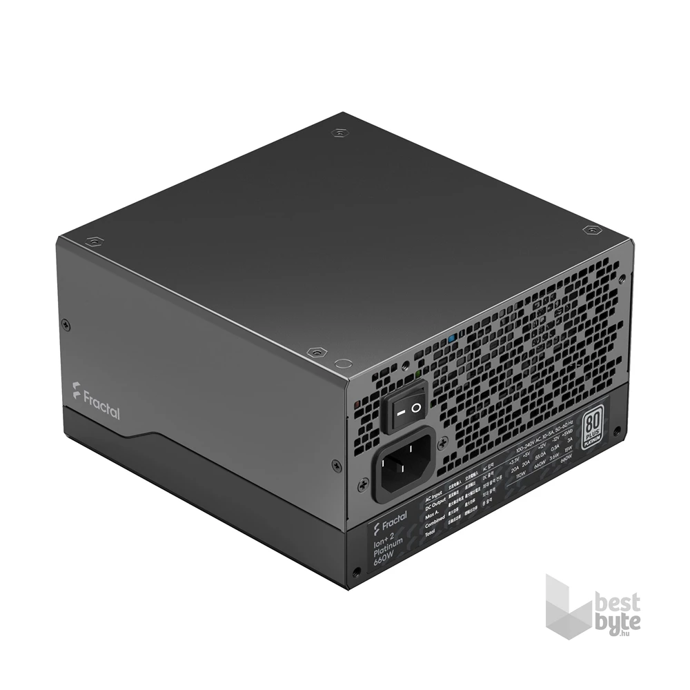 Fractal Design Ion+ 2 650W (660W) 80+ Platinum ventillátorral moduláris dobozos tápegység
