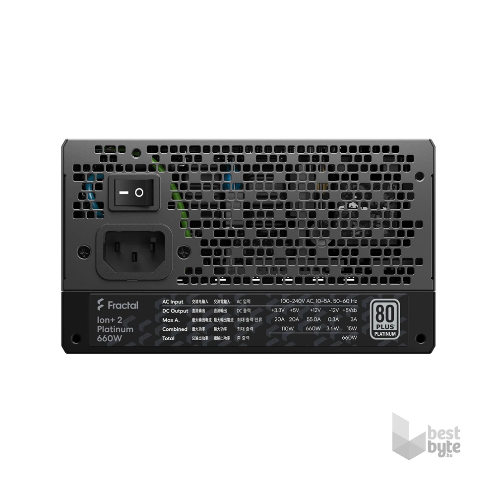 Fractal Design Ion+ 2 650W (660W) 80+ Platinum ventillátorral moduláris dobozos tápegység