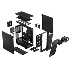 Fractal Design Meshify 2 Compact  Fekete (Táp nélküli) ATX ház