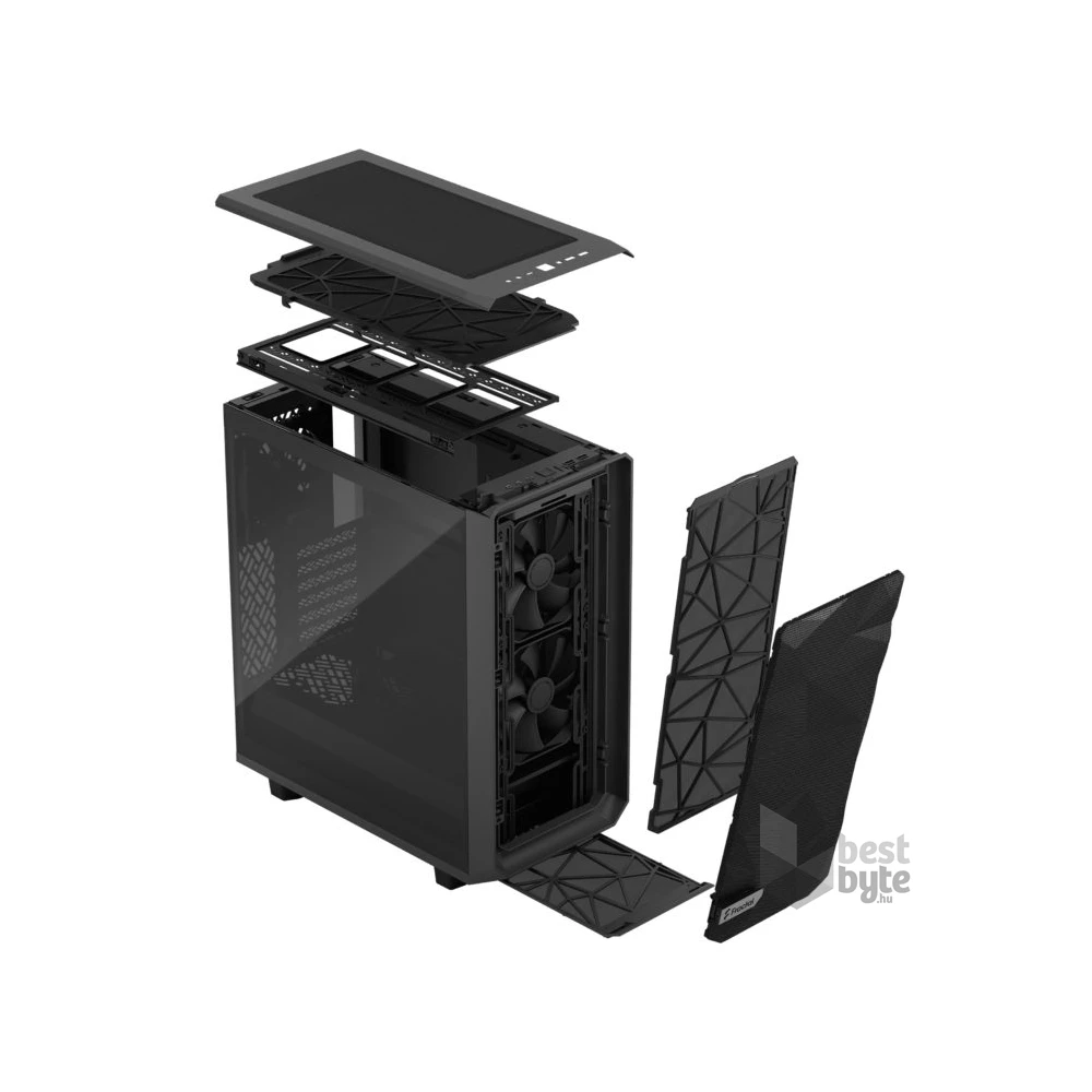 Fractal Design Meshify 2 Compact Szürke világos ablakos (Táp nélküli) ATX ház