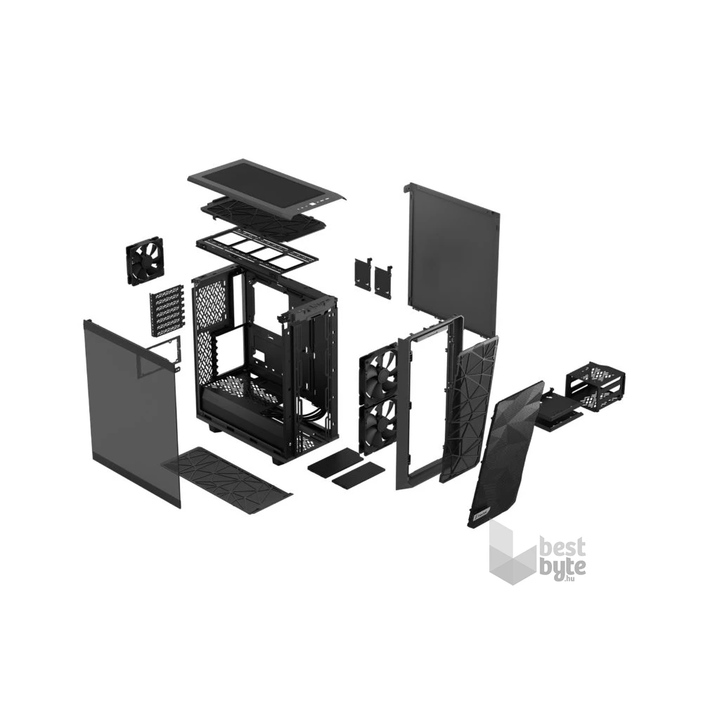 Fractal Design Meshify 2 Compact Szürke világos ablakos (Táp nélküli) ATX ház