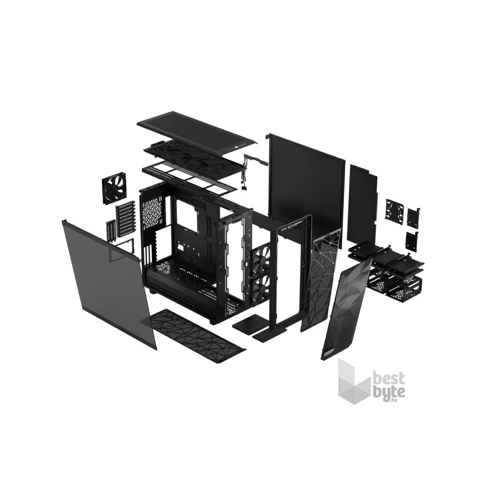 Fractal Design Meshify 2 XL Fekete világos ablakos (Táp nélküli) E-ATX ház