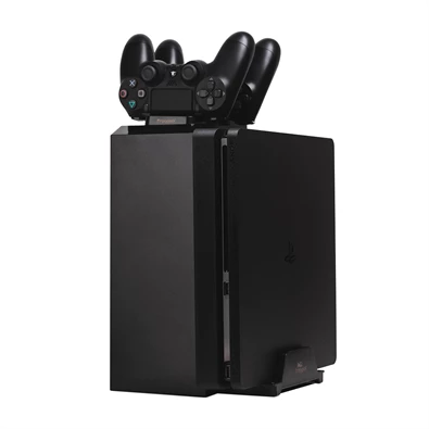 FroggieX Charge & Disc Tower PS4 dual töltőállomás + lemez tartó állvány