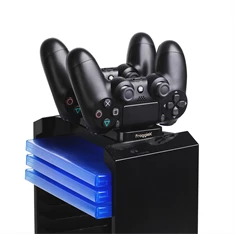 FroggieX Charge & Disc Tower PS4 dual töltőállomás + lemez tartó állvány