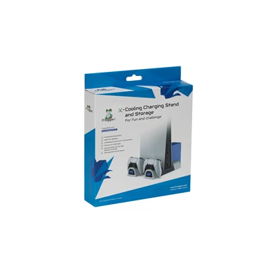 FroggieX FX-P5-C3-W Cooling Charging Stand & Storage PS5 konzol hűtő + dual töltőállomás + lemez tartó