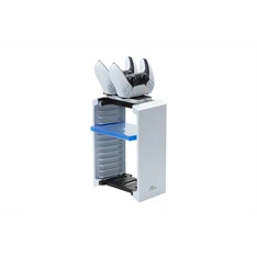 FroggieX FX-P5-C2-W Docking Charge and Storage PS5 dual töltőállomás + lemez tartó állvány