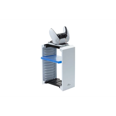 FroggieX FX-P5-C2-W Docking Charge and Storage PS5 dual töltőállomás + lemez tartó állvány