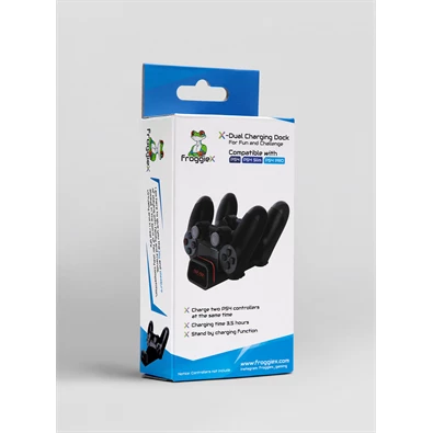 FroggieX FX-P4-C2-B Dual Charging Dock PS4 töltőállomás