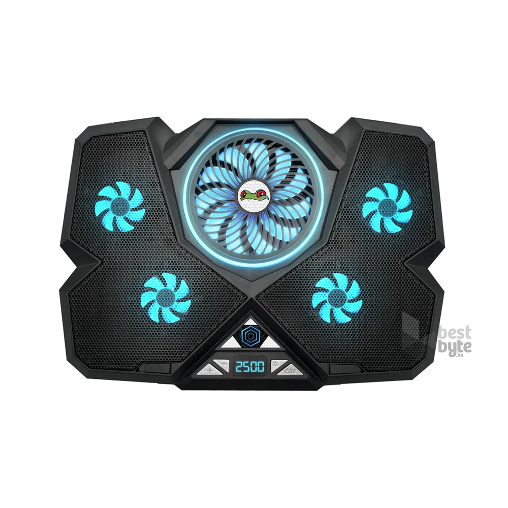 FroggieX FX-PC-P1-BL NitroCooling notebook hütőpad telefontartóval