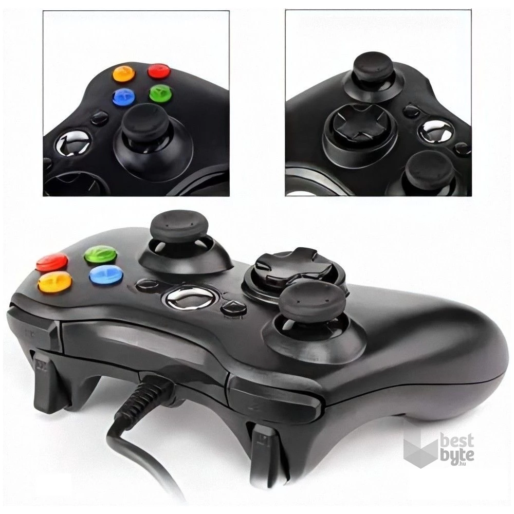 FroggieX FX-X360-PC-B Xbox360/PC fekete kontroller