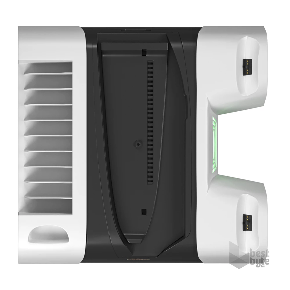 Froggiex FX-P5-C4-W PS5/PS5 Slim/PS5 Pro multifunkciós ventilátoros állvány + headset tartó