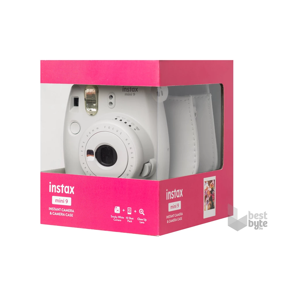 Fujifilm Instax Mini 9 fehér + tok + film analóg fényképezőgép kit
