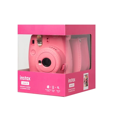 Fujifilm Instax Mini 9 rózsaszín + tok + film analóg fényképezőgép kit