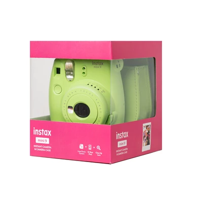 Fujifilm Instax Mini 9 zöld + tok + film analóg fényképezőgép kit