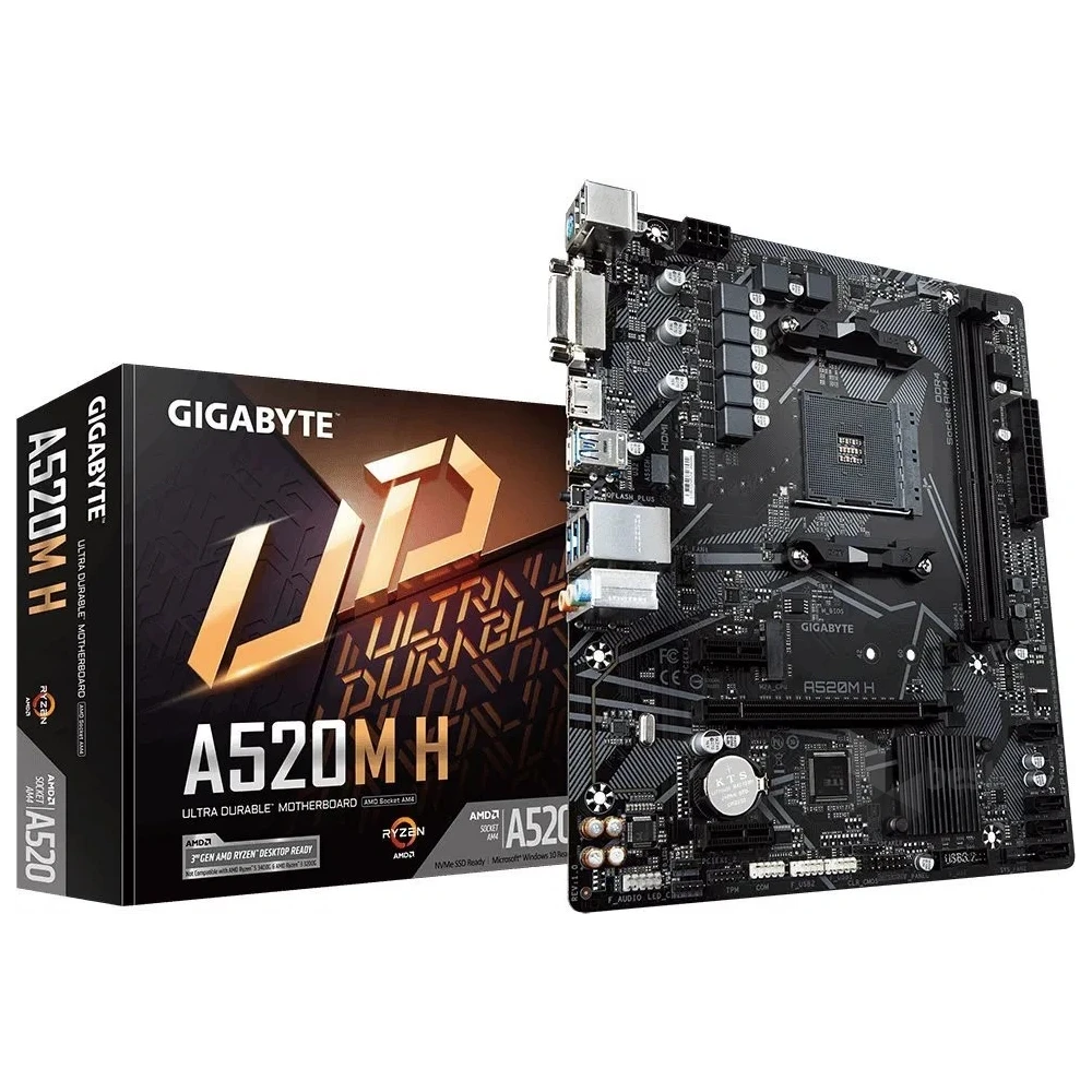 GIGABYTE Alaplap AM4 A520M H AMD A520, mATX