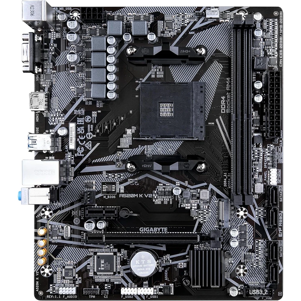GIGABYTE Alaplap AM4 A520M K V2 AMD A520, mATX