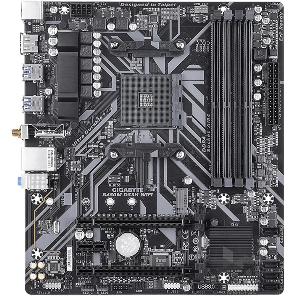 GIGABYTE Alaplap AM4 B450M DS3H WIFI AMD B450, mATX