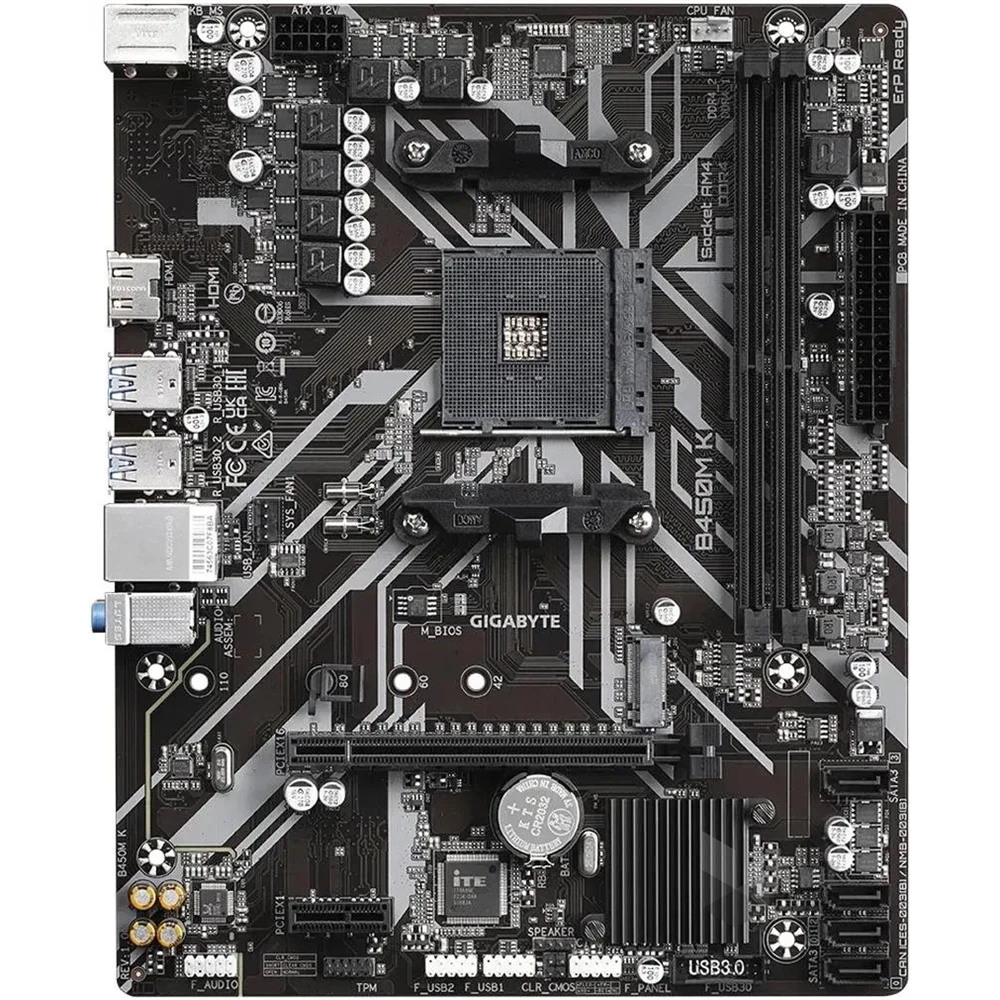GIGABYTE Alaplap AM4 B450M K AMD B450, mATX