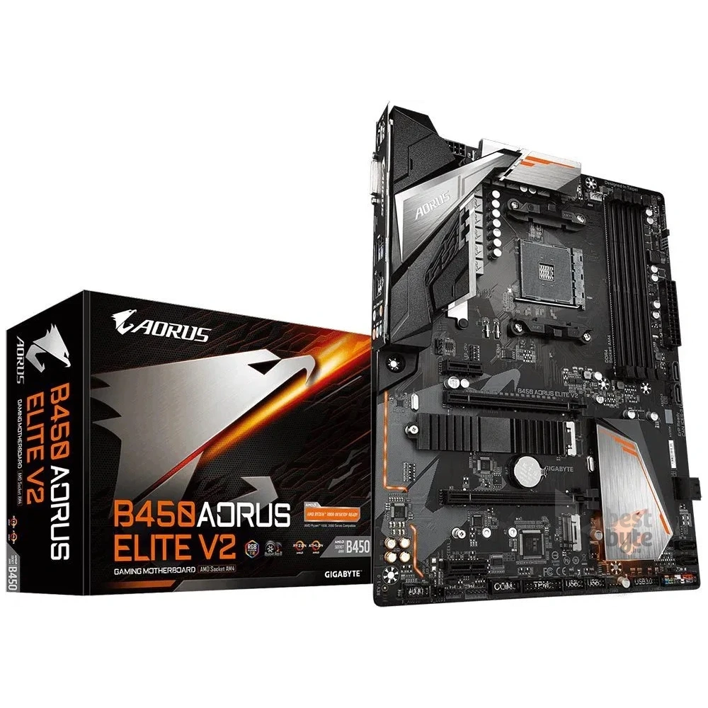 GIGABYTE Alaplap AM4 B450 AORUS ELITE V2 AMD B450, ATX