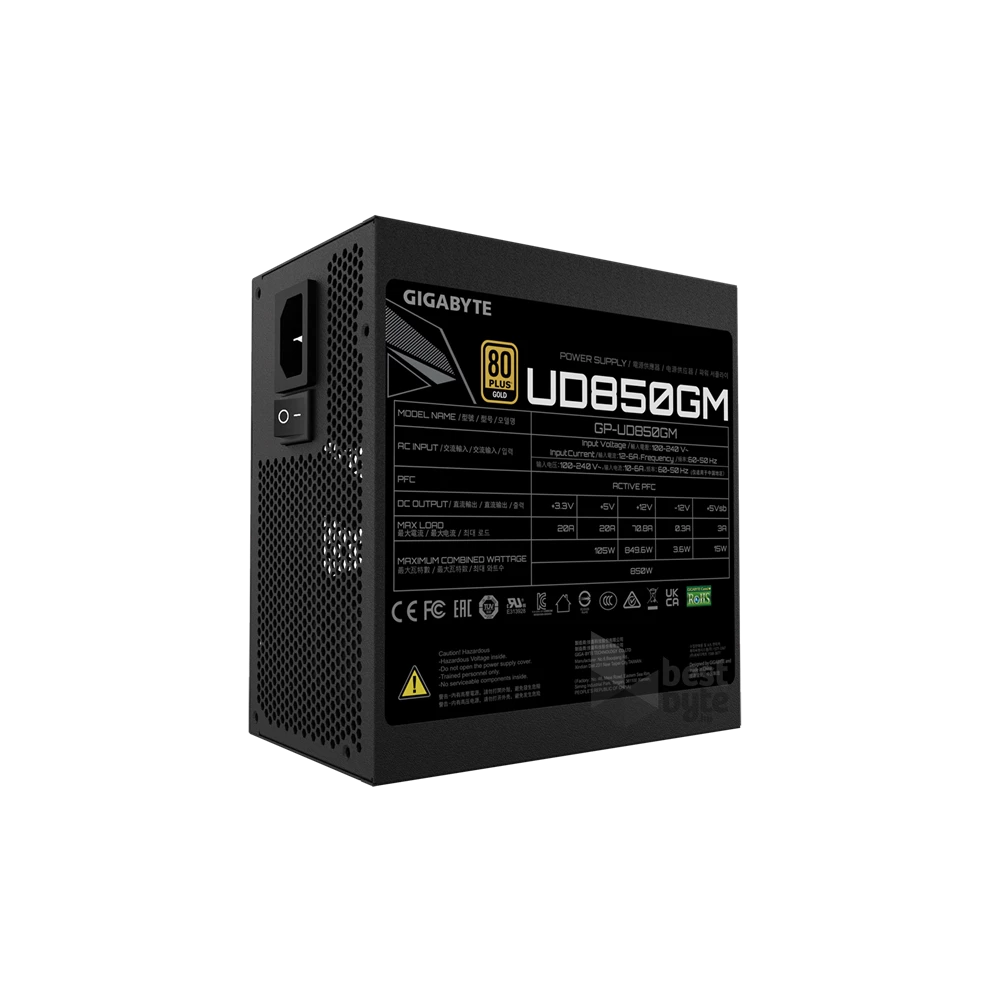 GIGABYTE Tápegység 850W 80+ Gold moduláris