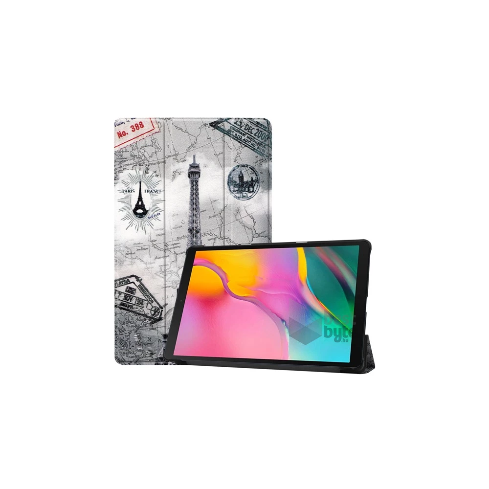 GIGAPACK GP-87381 Galaxy Tab A 10.1 (2019) SM-T515 / SM-T510 szürke bőr hatású tablet tok