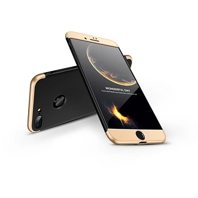 GKK GK0105 3in1 iPhone 8+ Logo fekete-arany három részből álló védőtok