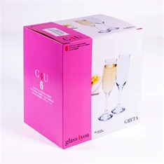 GLASS 4 YOU Greta Champagne 210ml pezsgős pohár szett 6 darabos