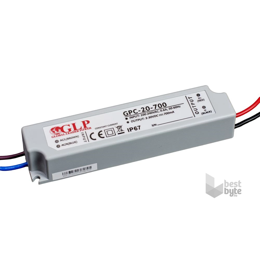 GLP GPCP-20-700 21W 9~30V 700mA IP67 LED tápegység