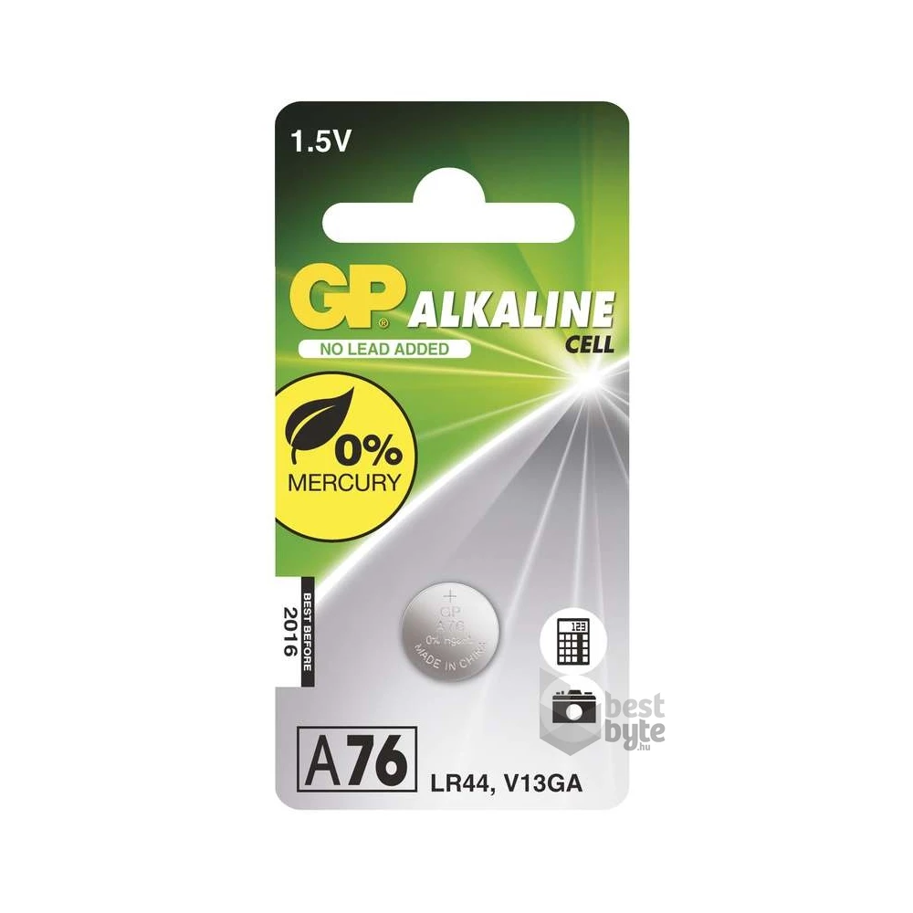 GP LR44 (A76) alkáli gombelem 1db/bliszter