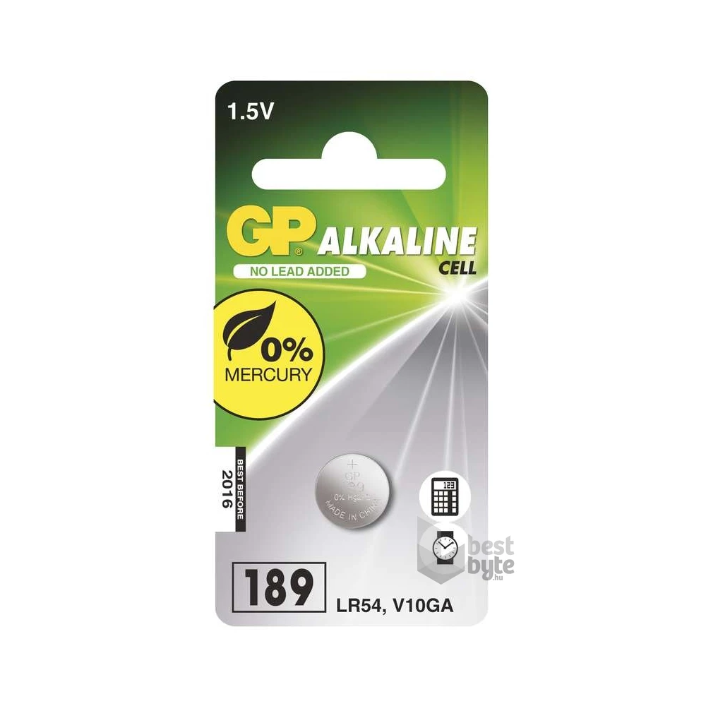 GP LR54 (189f) alkáli gombelem 1db/bliszter
