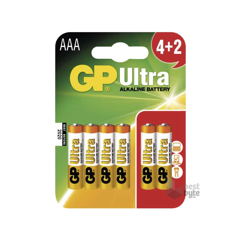 GP B1911MM Ultra Alkáli AAA (LR03) elem 4+2 db/bliszter