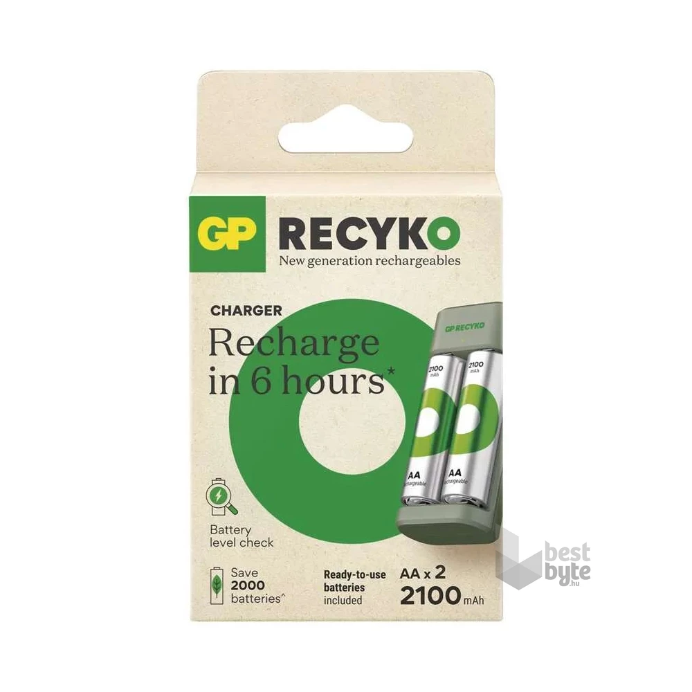 GP B50224 Eco E221+ 2xAA ReCyko 2100mAh akkumulátor töltő