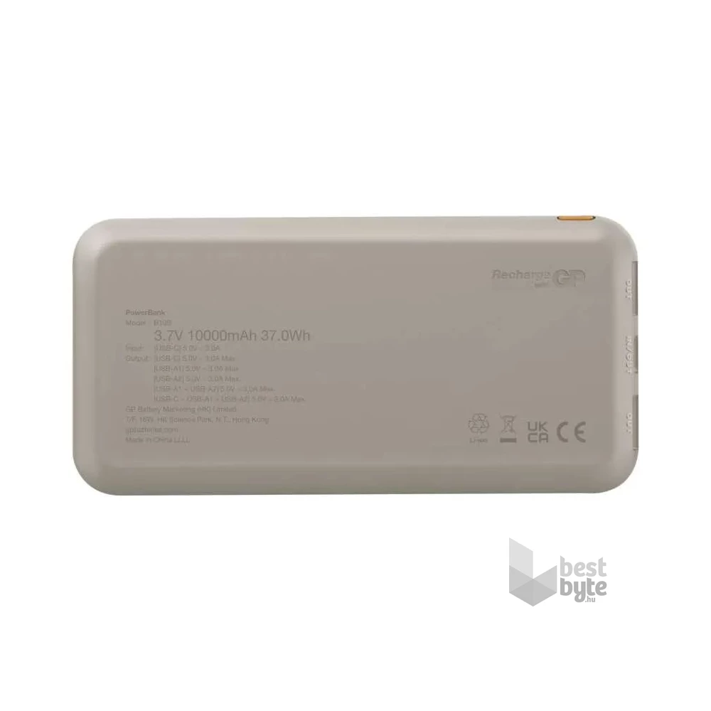 GP B+ Series, 10 000 mAh, 15 W, bézs powerbank
