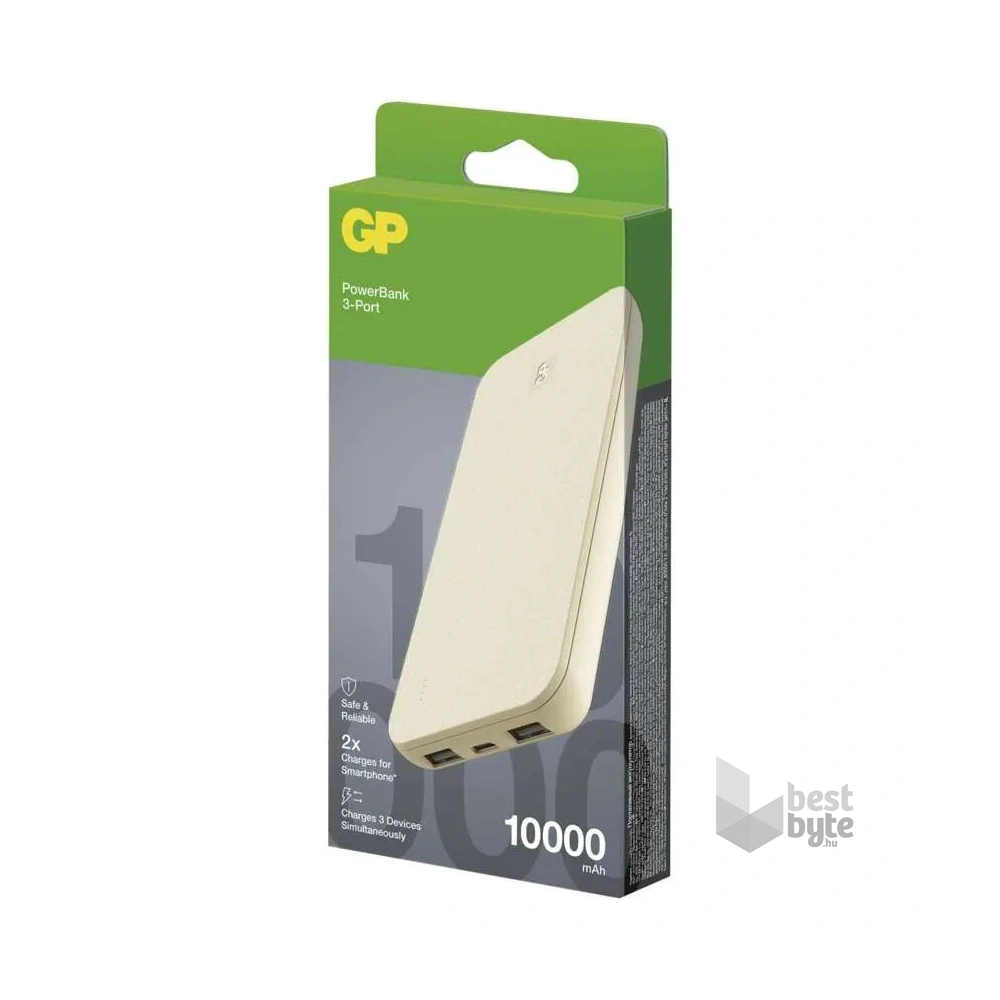 GP B+ Series, 10 000 mAh, 15 W, bézs powerbank