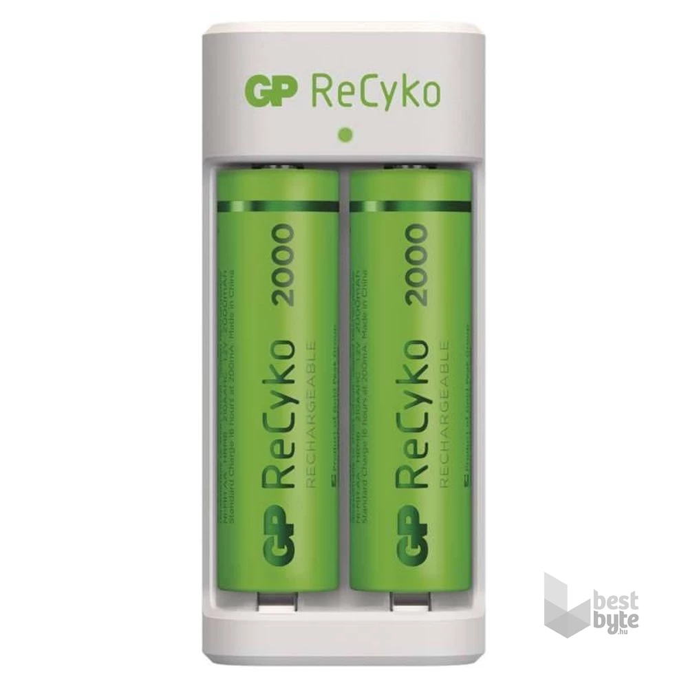 GP Eco E211 Akkutöltő + 2×AA GP ReCyko 2000