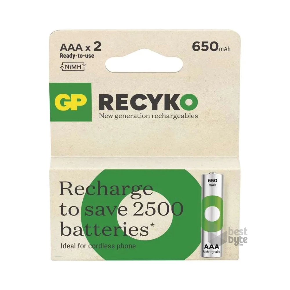 GP ReCyko NiMH Akkumulátor HR03 (AAA) 650mAh 2db