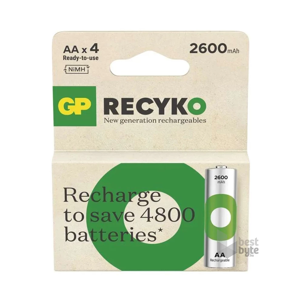 GP ReCyko NiMH Akkumulátor HR6 (AA) 2600mAh 4db