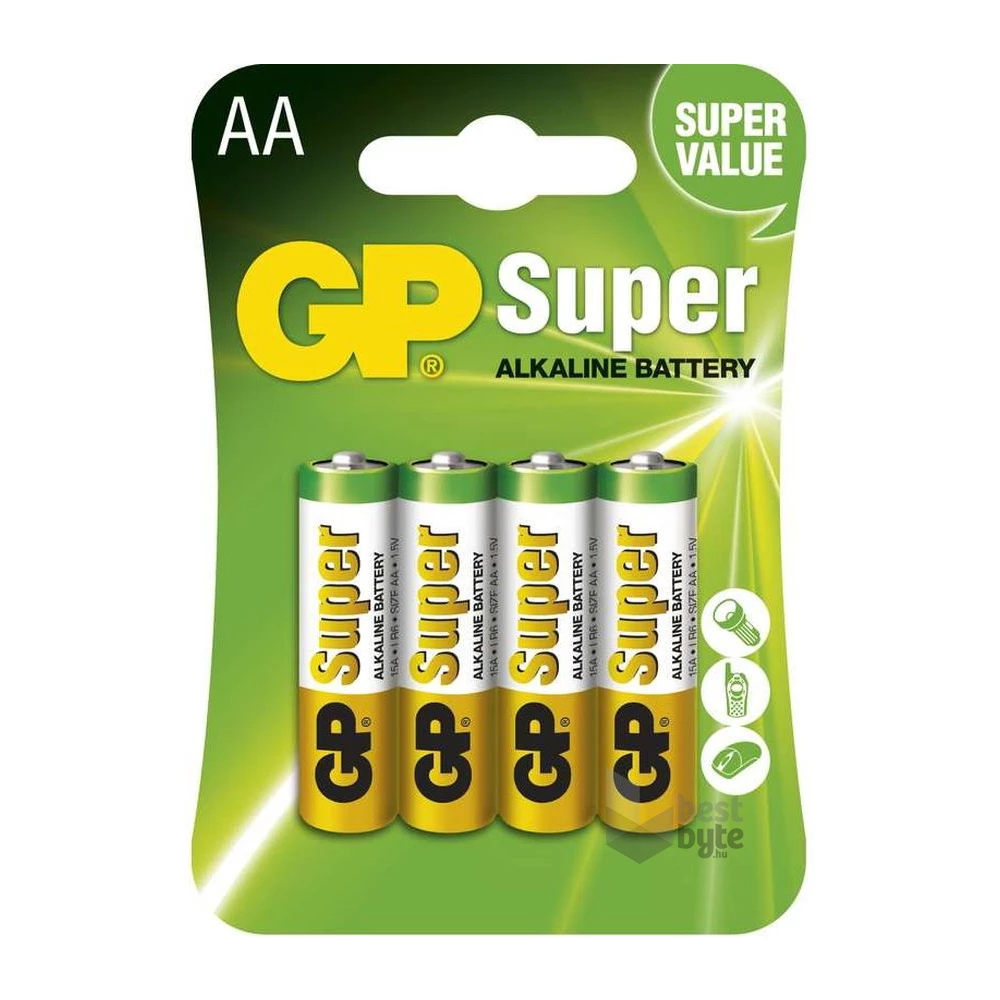 GP Super alkáli AA (LR06) ceruza elem 4db/zsugor