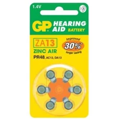 GP Hearing Aid ZA13 (7000ZD, PR48) Cink-levegő hallókészülék elem 6db/bliszter