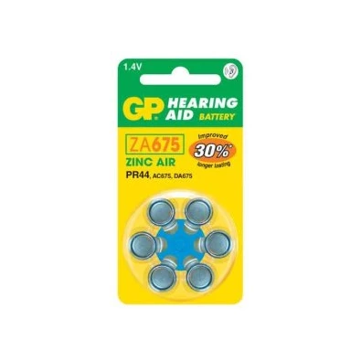 GP Hearing Aid ZA675 (7003ZD, PR44) Cink-levegő hallókészülék elem 6db/bliszter