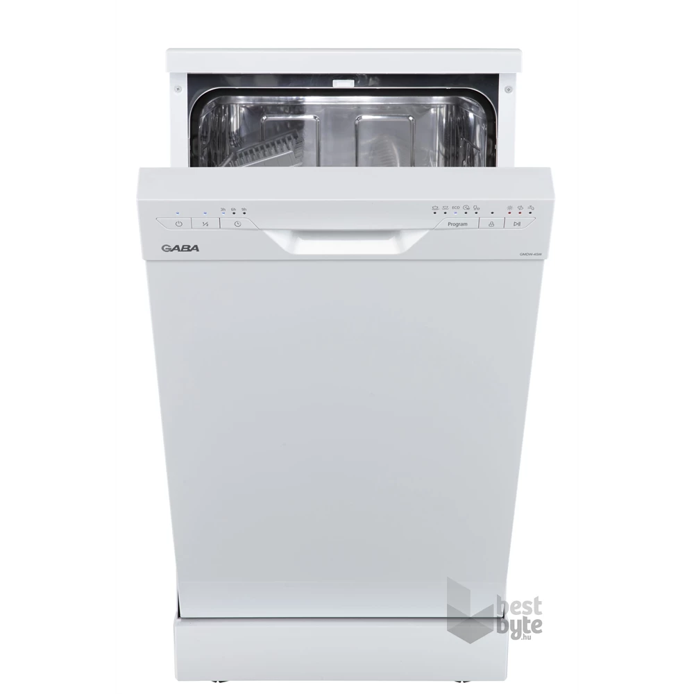 Gaba GMDW-45W fehér, programok száma: 5, szabadonálló, 10 terítékes mosogatógép