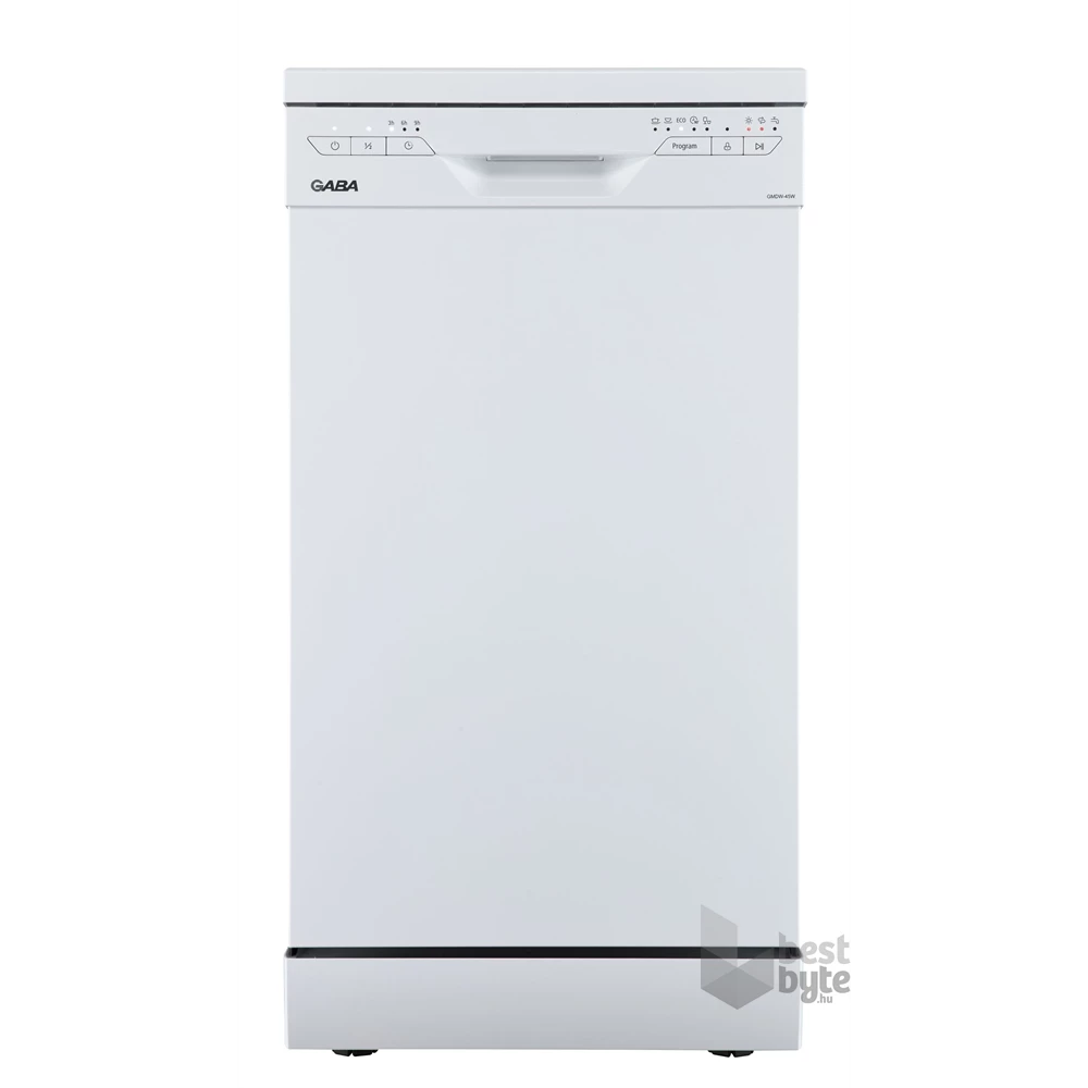 Gaba GMDW-45W fehér, programok száma: 5, szabadonálló, 10 terítékes mosogatógép