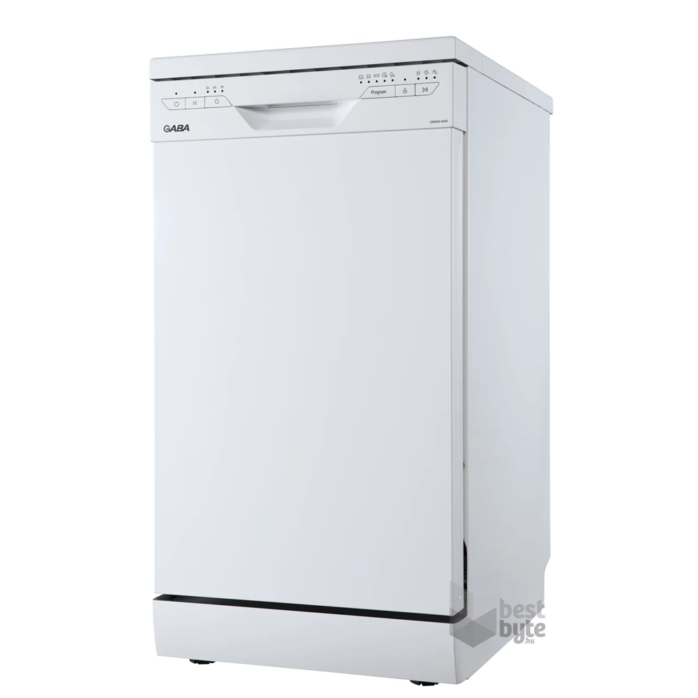 Gaba GMDW-45W fehér, programok száma: 5, szabadonálló, 10 terítékes mosogatógép