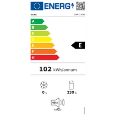 Gaba GMR-230W fehér, egyajtós, Hűtő:230L, hűtőszekrény
